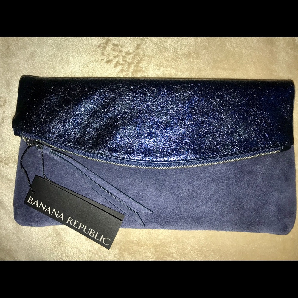 Navy Leather Billfold Purse
